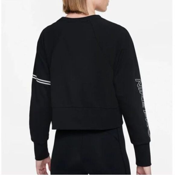 NIKE PRO Get Fit Sweatshirt Black White Size Medium - Picture 3 of 7